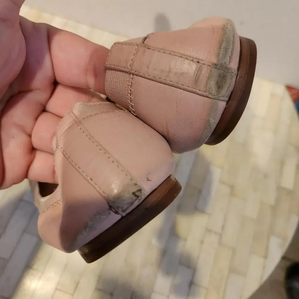 Tory Burch pink leather Jolie cap-toe ballet flats